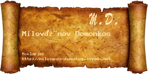 Milovánov Domonkos névjegykártya